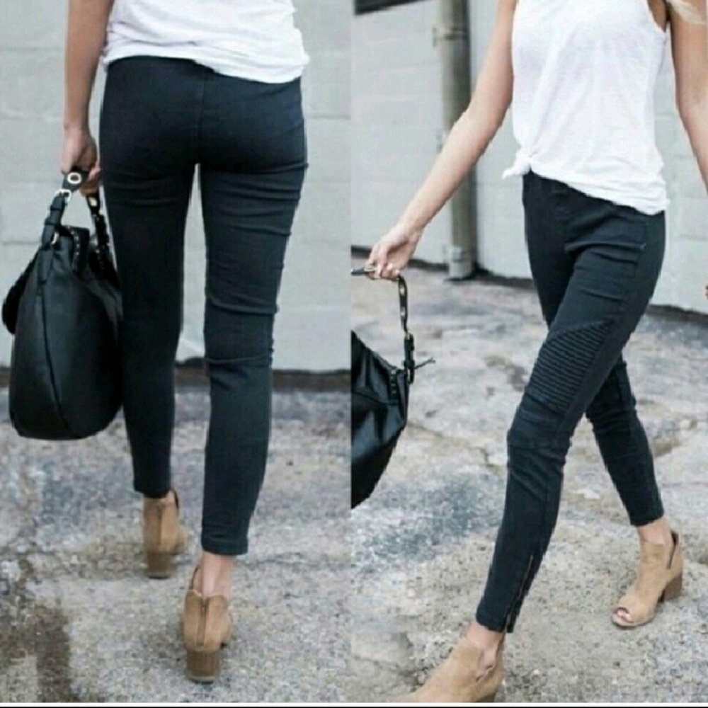 SM/Med   MOTO Skinnies with AnkleZip - Picture 6 of 7
